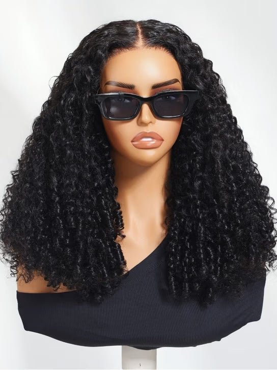 7x5 Bye Bye Knots Burmese Curly Wig With Finger Coil Ends Put On and Go Spiral Curls Human Hair Wigs