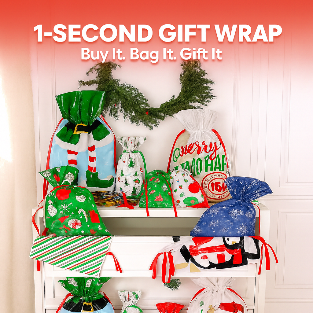 Drawstring Christmas Gift Bag (Biodegradable)