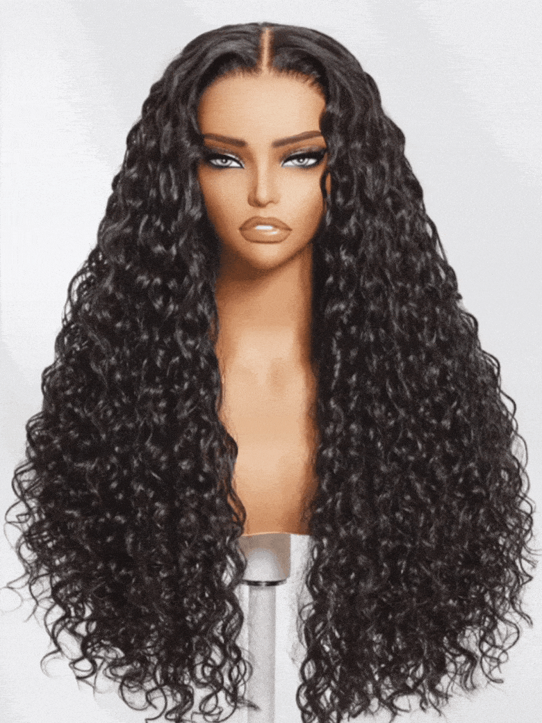 7x5 No Slip Wig Invisible Knots Water Wave HD Glueless Lace Wig Put On and Go