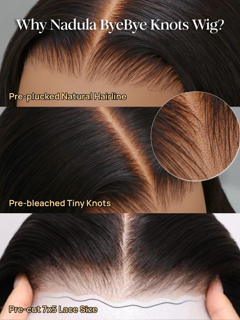 7x5 No Slip Wig Invisible Knots Water Wave HD Glueless Lace Wig Put On and Go