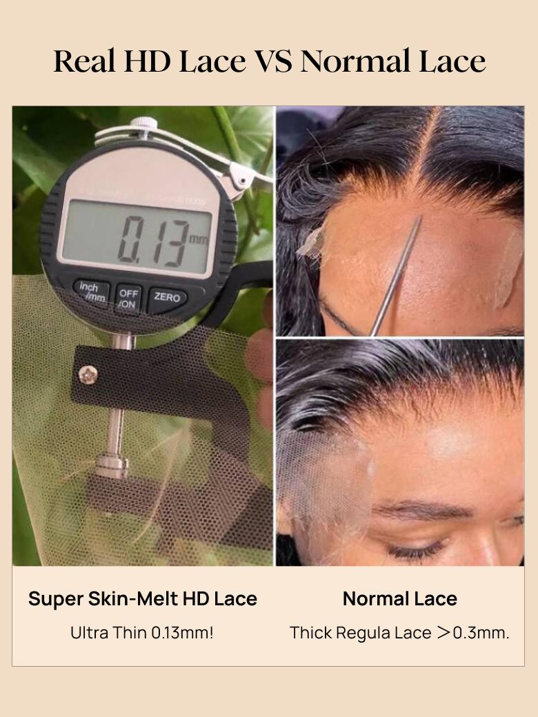 5x5 HD Glueless Wig Body Wave Human Hair Wig with Bleached Knots Match All Skin