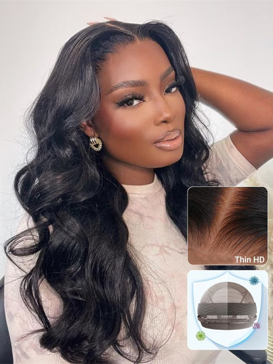 5x5 HD Glueless Wig Body Wave Human Hair Wig with Bleached Knots Match All Skin
